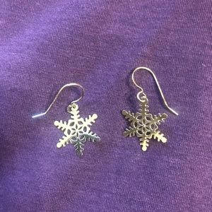 Sterling silver snowflake earrings